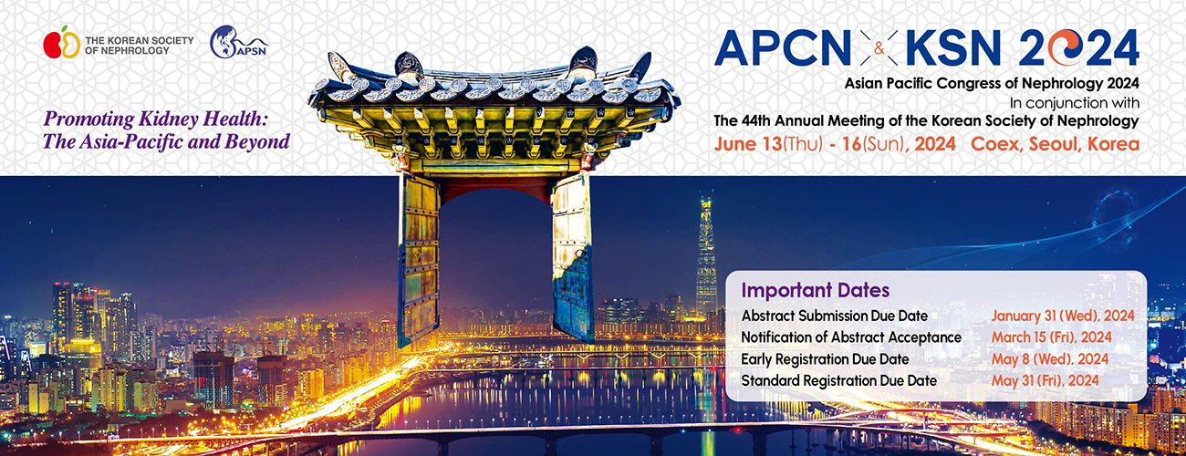 2024年第22届亚太肾脏病学大会(APCN2024/APSN)22nd Asian Pacific Congress of